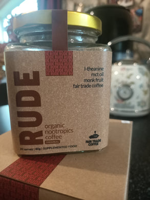 RUDE Coffee Limited Edition Jar | Organic, Fair Trade, Nootropic - 20 serve