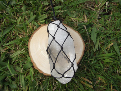'Clear Quartz' Webbed Crystal Hanging