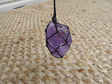 'Ameythst' Webbed Crystal Hanging